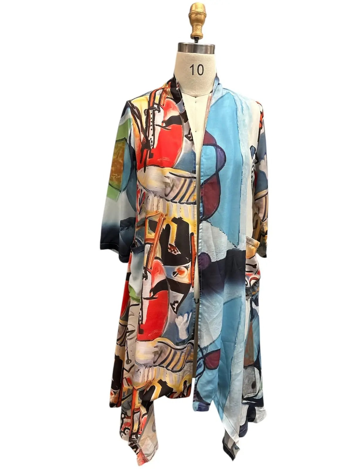 Women's Abstract Print Kimono Cardigan