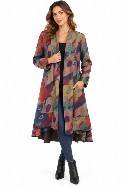 Women's suede Multi holiday long Jacket