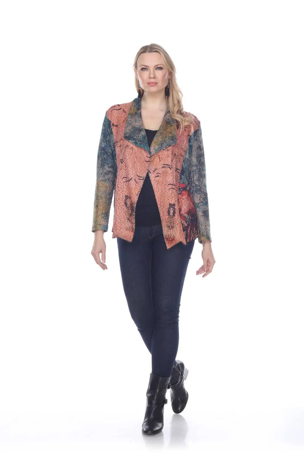 Women's Patchwork Wool Blend Cardigan Jacket
