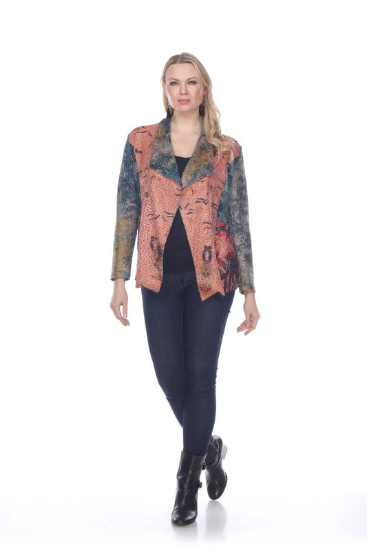 Women's Patchwork Wool Blend Cardigan Jacket